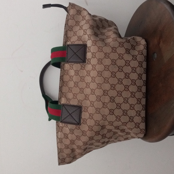 Authentic Gucci GG Monogram Supreme Sherry Web Satchel Tote Bag - Picture 4 of 11